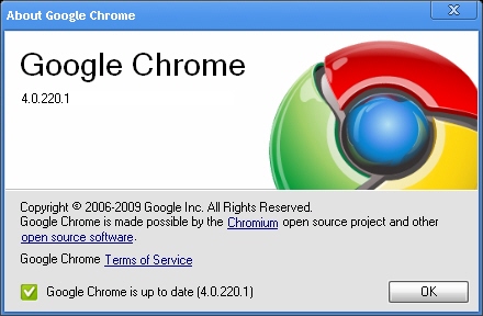 Chrome about box